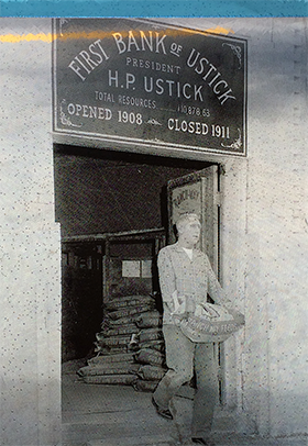 Ustick Bank used as a warehouse
